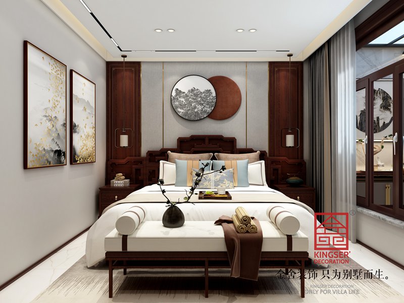 正定开元府260平简约中式装修效果图