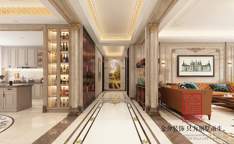 安平天阅东方300㎡欧式风格装修效果图