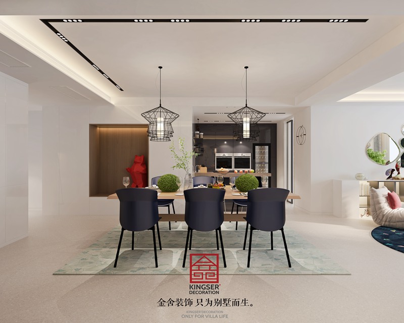 恒大华府极简主义餐厅装修设计
