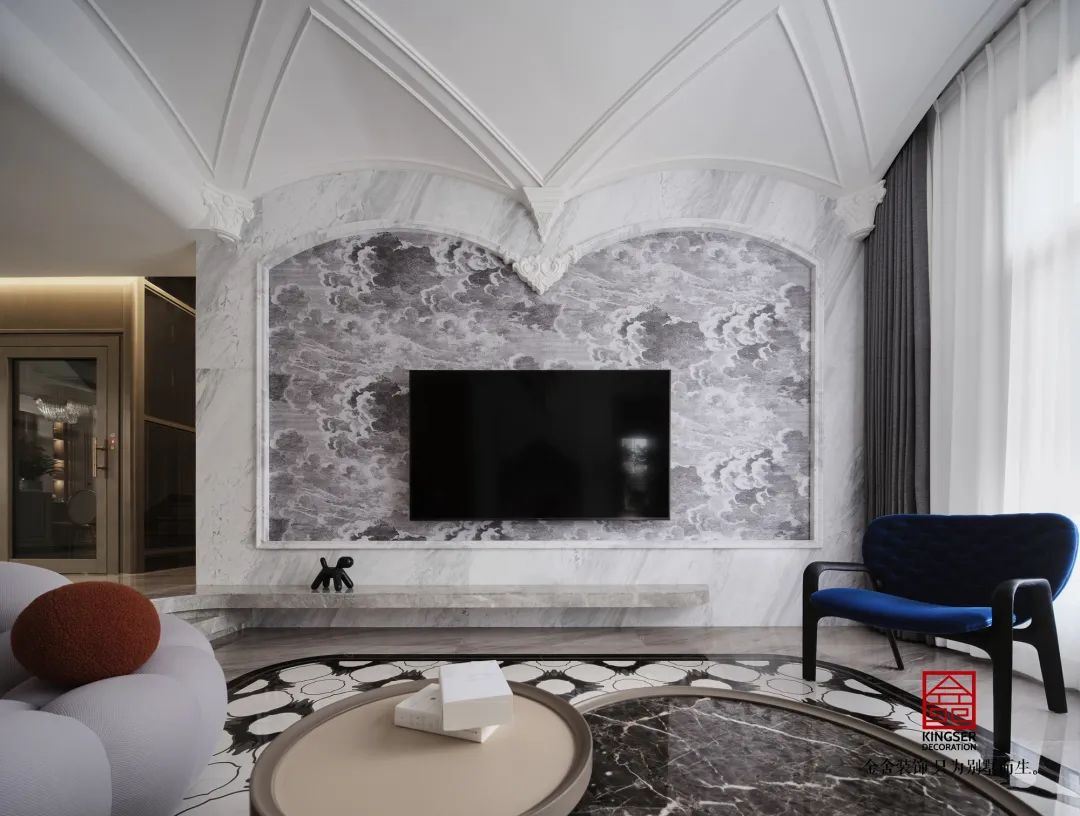 原河名墅500㎡法式风格装修实景图