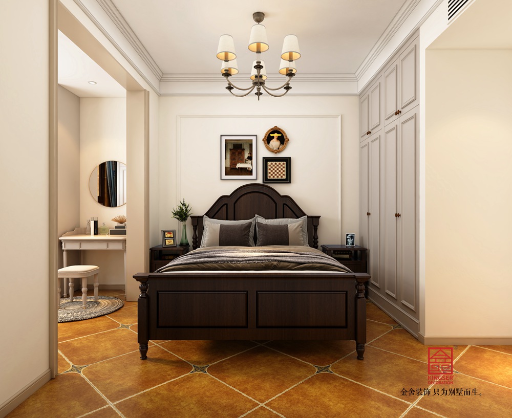 远洋晟庭132平米美式风格装修-卧室