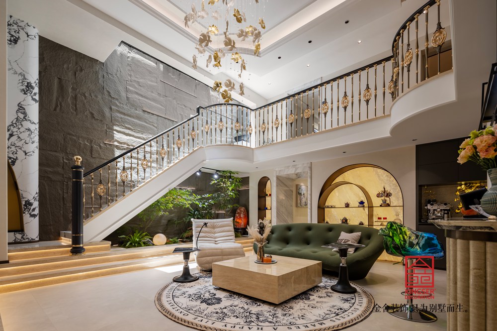 龙湖天奕450㎡轻法风格装修-会客厅