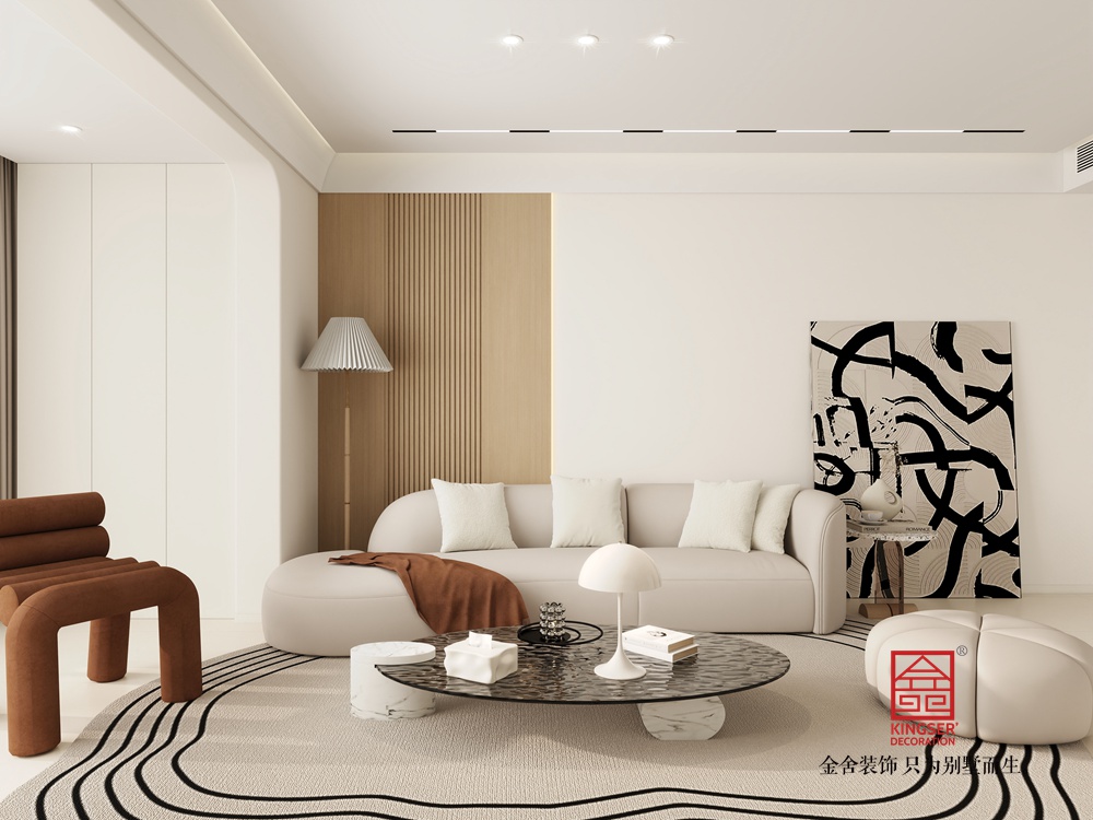 高新苑117平米奶油风装修-客厅