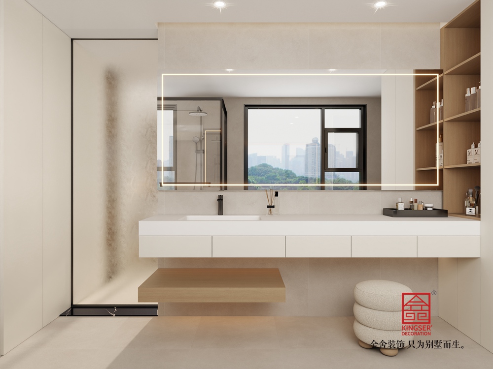 高新苑117平米奶油风装修-卫生间