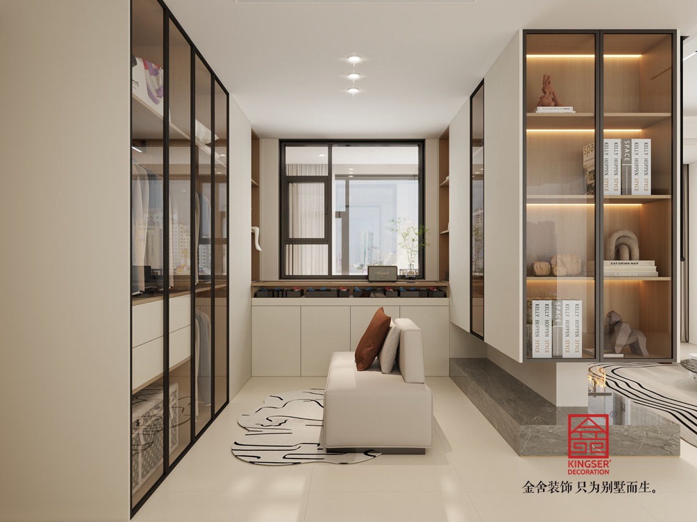 高新苑117平米奶油风装修-衣帽间